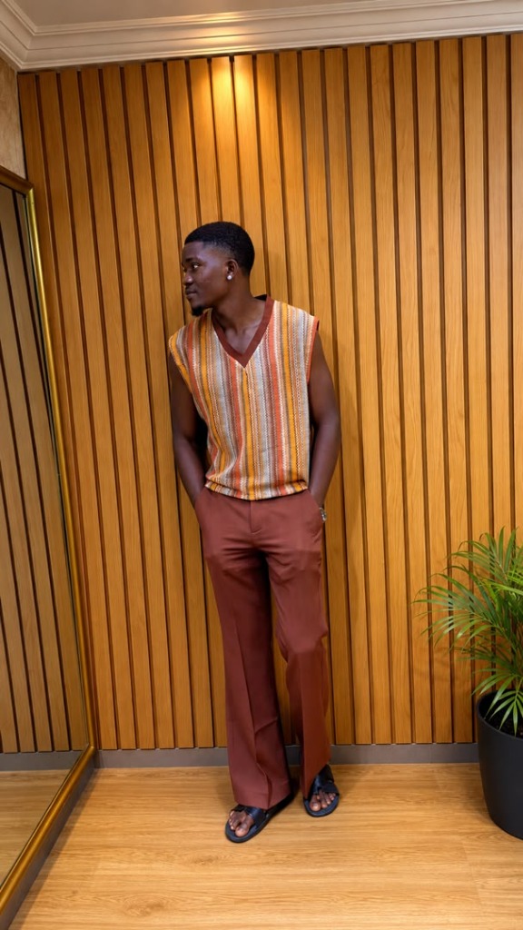 SAMJO LUXE Striped Sleeveless Knit Top collection Lagos